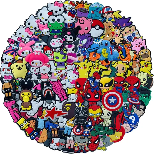 hitioCC 100 Pack Randow Cute Cartoon Anime Shoe Charms Charma for Boys Girls, Cool Charms Bulk Pins for Kids, Toddler Charms Accessories for Shoe
