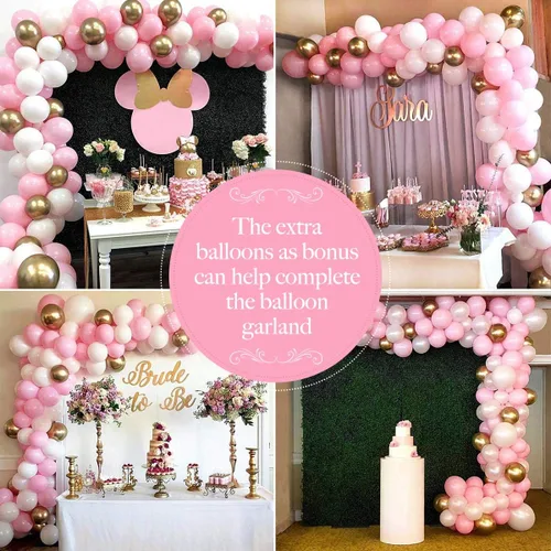 Miniatura 7 de HOMIX Manteles de plástico rosa y dorado para mesas rectangulares, paquete de 6 manteles desechables de fiesta, fundas de mesa de confeti de punto