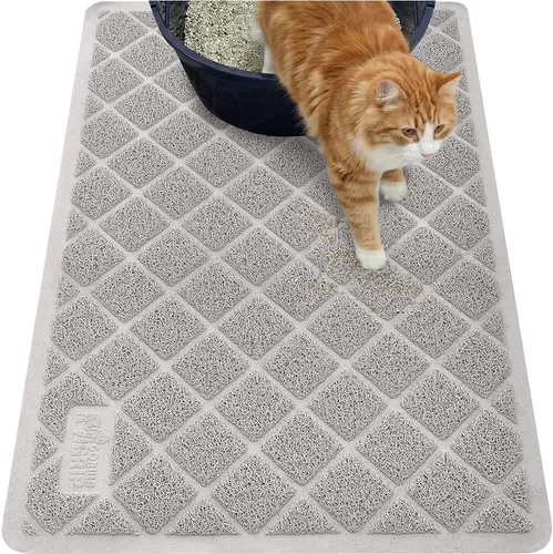 Miniatura 14 de Gorilla Grip - Tapete para atrapar la arena del arenero de gatos, 100% impermeable, fácil de limpiar, respaldo texturizado, suelos más limpios, se
