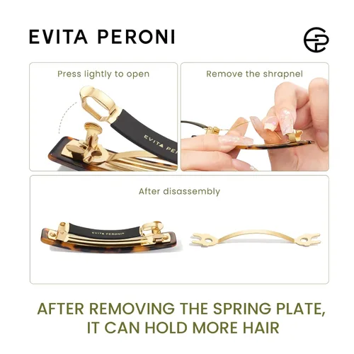Miniatura 6 de EVITA PERONI Pasadores de pelo francés para mujer, pinzas antideslizantes de tamaño medio para cabello grueso y fino, clip de acetato extraíble