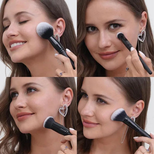 Miniatura 5 de Bueart Design Juego de 19 Piezas de Brochas de Maquillaje ULTRA SUAVES de CABELLO DENSO con Etiqueta Negra Contiene Polvo Grande Base Plana 19