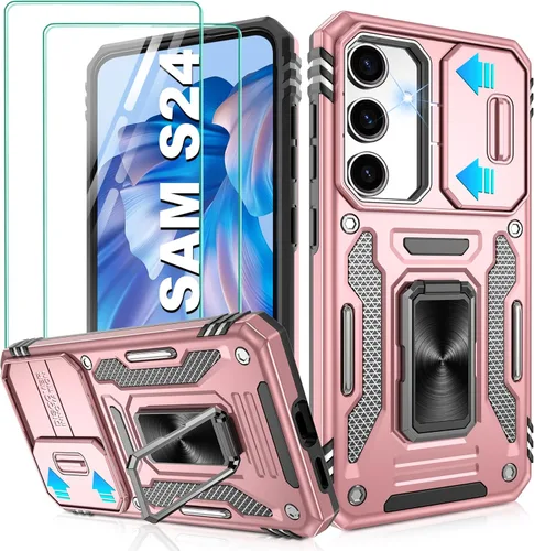 Miniatura 188 de Gritup para Samsung Galaxy S22 Funda con protectores de pantalla HD de 2 paquetes y cubierta deslizante para la cámara, protección contra caídas