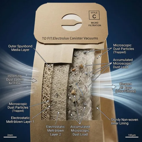 Miniatura 4 de Paquete de 24 bolsas de barrendero de vacío tipo C para aspiradoras Electrolux tipo C