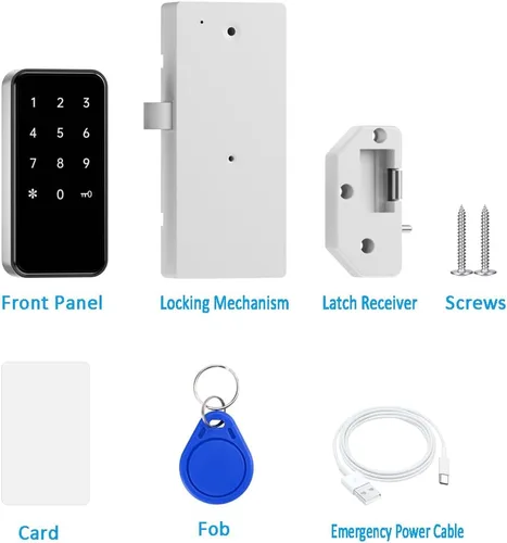 Miniatura 6 de Bloqueo RFID: cerraduras digitales sin llave con contraseña y acceso a tarjetas, modos de desbloqueo doble y único, uso público/privado, teclado