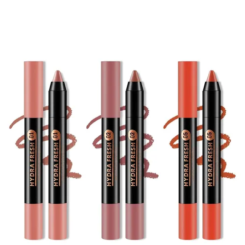 Miniatura 20 de Boobeen Lápiz labial mate de lápiz labial cremoso aterciopelado, cobertura completa, alto pigmento, impermeable, de larga duración, para mujeres