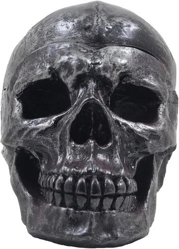Miniatura 3 de Home-n-Gifts - Tenebroso cenicero con forma de cráneo humano con tapa para Halloween Esqueletos, calaveras y estatuillas decorativas. Regalos