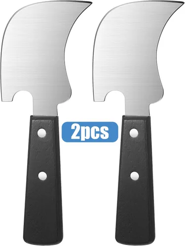 Miniatura 3 de Hanaive Paquete de 2 cuchillos basculantes para discapacitados, cuchillos afilados para carne con una sola mano, equipo adaptativo, artilugio, 8 x 3