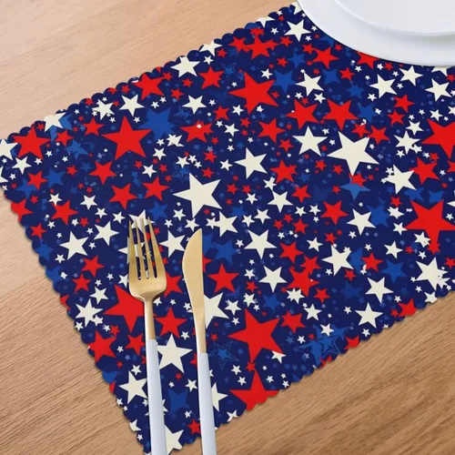 Miniatura 3 de American Patriotic Freedom Stars - Juego de 4 manteles individuales, antideslizantes, resistentes al calor, lavables, para cocina, comedor