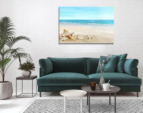 Miniatura 2 de DZL Art S74769 - Impresión de Pintura en Lienzo Paraíso Isla Tropical Playa con Palmeras Impresión Fotográfica Imágenes de la Naturaleza Arte