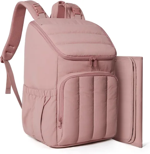 BAGSMART Mochila para Pañales, Bolsa Grande para Pañales de Bebé, Bolsa Acolchada Esponjosa para Bebé para Mamá con Bolsillos Aislados de Acceso