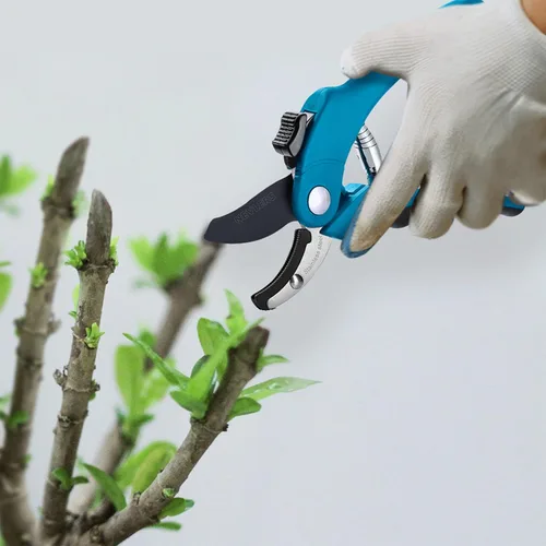 Miniatura 9 de Nevlers Tijeras de podar de yunque azul de 8 pulgadas resistentes Podadoras de mano para jardinería con cuchillas de acero, bloqueo de seguridad