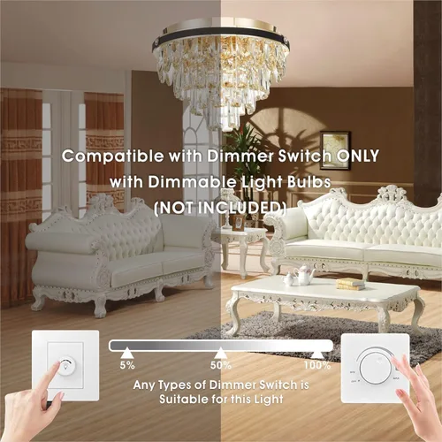 Miniatura 7 de Candelabros de cristal de montaje empotrado, lámpara de techo de 4 luces con cristales, lámpara de techo para pasillo, lámpara de dormitorio