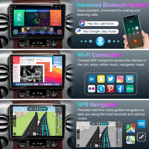 Miniatura 4 de Radio de coche Android 13 de 10.1 pulgadas 4+64 para Ford F150/F250/F350 2004-2014, Carplay inalámbrico y Android Auto con pantalla táctil IPS