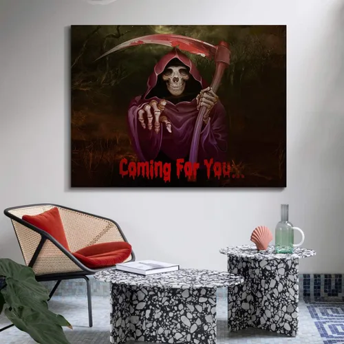 Miniatura 3 de Denozer - Pintura artística de pared de Halloween, impresión artística sobre lienzo para dormitorio, sala de estar, decoración de pared del hogar