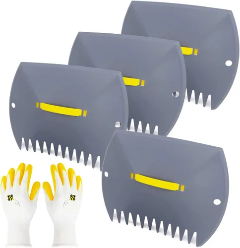 Miniatura 9 de Jardineer Cucharas y garras de hojas, garras ligeras para agarrar hojas, cucharas de patio para hojas, hierba, recortes de césped, ramitas