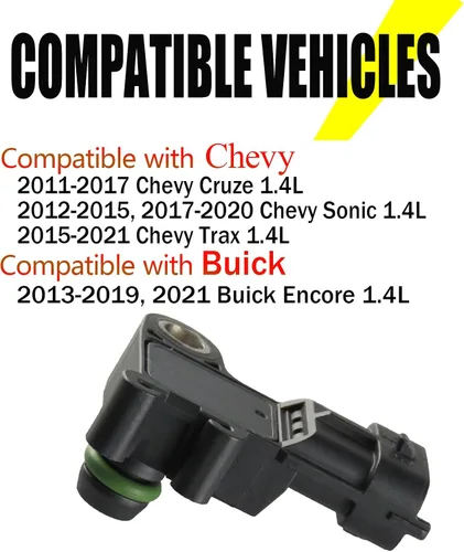 Miniatura 3 de 55567257 AS429 Sensor absoluto del colector de mapas compatible con Buick Encore 2013-2021, Chevy Cruze 2011-2017, Chevy Sonic 2012-2020, Chevy Trax