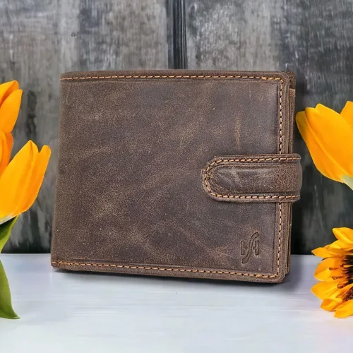Miniatura 6 de StarHIDE - Cartera de piel con bloqueo RFID para hombre, con ventana de identificación y monedero, color marrón