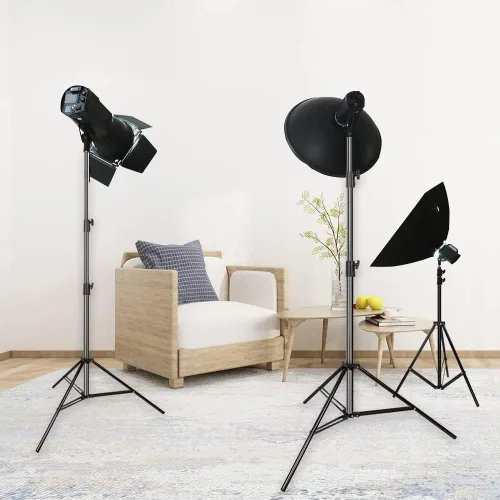 Miniatura 6 de Soportes de luz de trípode de aleación de aluminio para fotografía, soportes de trípode para softboxes, paraguas, reflectores, luces, paquete de 2