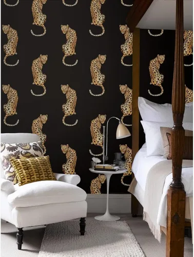 Miniatura 5 de NextWall Daisy Bennett Designs Leopard King - Papel tapiz autoadhesivo (verde)