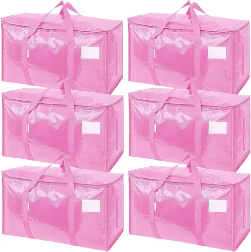 Miniatura 33 de TICONN Paquete de 2 bolsas de mudanza extra grandes resistentes con cremalleras y asas de transporte, bolsas de almacenamiento duraderas