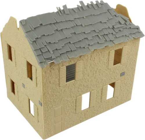Miniatura 9 de BMC WW2 Granja francesa bombardeada - Accesorio de conjunto de soldados de plástico para juguetes en miniatura