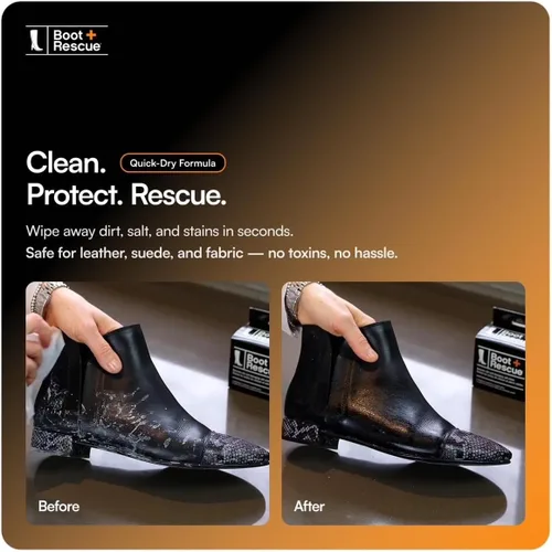 Miniatura 2 de Boot Rescue Toallitas de limpieza totalmente naturales. Elimina la suciedad y las manchas de sal dañinas de zapatos y botas de cuero y gamuza.