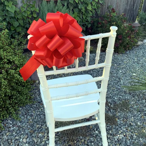 Miniatura 8 de Cinta roja grande para moños para regalos de Navidad – 9" de ancho, conjunto de 6, ABCD, Rojo, 6