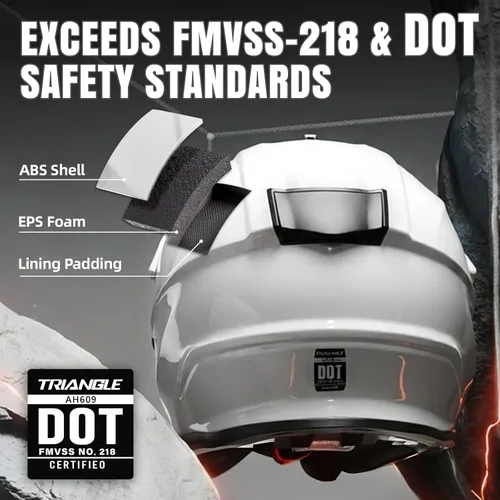 Miniatura 2 de TRIANGLE - Cascos de motocicleta para adultos, para bicicleta de tierra, ATV, deportes duales, casco integral con visera tintada, aprobado por DOT