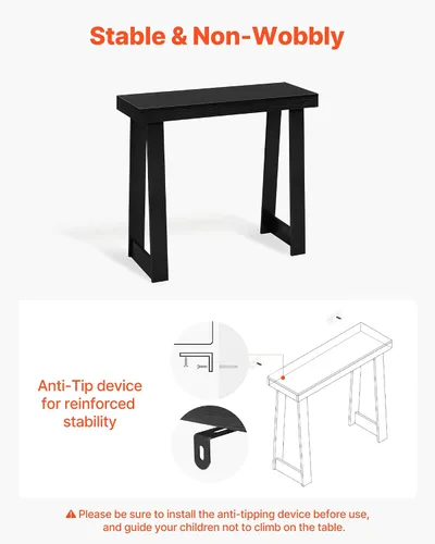Miniatura 7 de VEVOR Mesa consola de 36 pulgadas, escritorio moderno detrás del sofá, escritorio de entrada rectangular de madera, soporte estrecho y largo