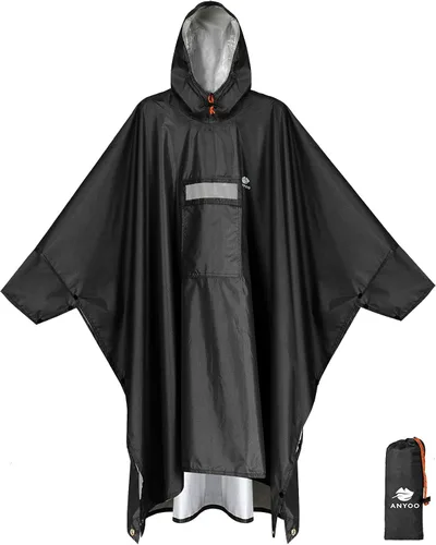 Miniatura 89 de ANYOO Poncho de lluvia con capucha para adultos, impermeable, ligero, para hombres y mujeres, chaqueta de lluvia reutilizable para emergencias al