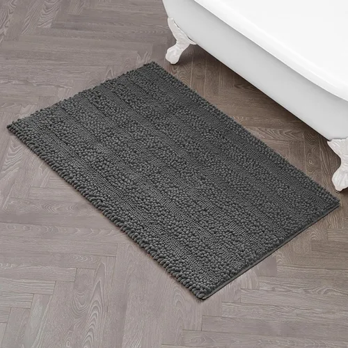 Miniatura 13 de Laura Ashley Tapete de baño de chenilla Astor 100% poliéster Decoración de baño premium Lavable a máquina Respaldo TPR Mide 17 x 24 Aqua