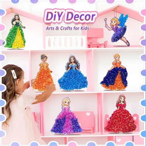 Miniatura 6 de JRD&BS WINL Kit de Arte Divertido para Pinchar para Niños Edad 3-12 Años Princesas 3D Creativas para Niñas Regalos de Cumpleaños para Niños de 3 4 5