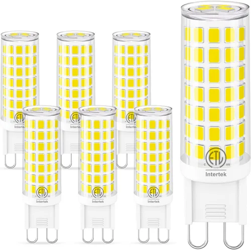 Bombilla LED G9 de 6 W (equivalente a halógeno de 60 W), bombilla G9 con base de dos pines, blanco natural 4000K G9 bombillas de base para Natural