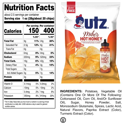 Miniatura 3 de Utz® Mike's Hot Honey - Papas fritas con sabor a miel; 2.625 onzas, 14