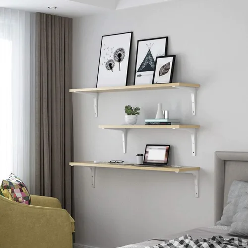 Miniatura 4 de Soportes de estante para montaje en pared, soporte de estante de metal flotante, soporte de esquina de 90 grados, soportes de estantería