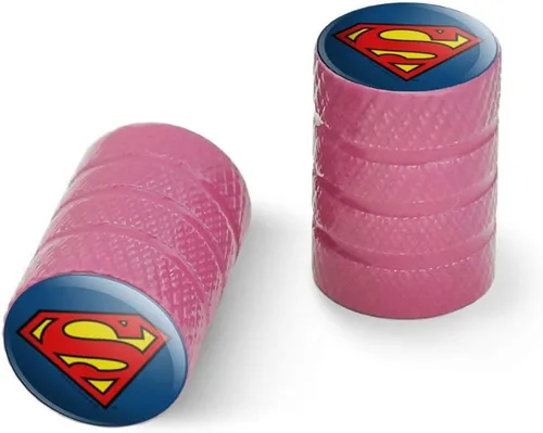 Miniatura 9 de GRAPHICS & MORE Superman Classic S Shield Logo Moto Bicicleta Llanta Llanta Llanta Tapones de Válvula de Aluminio Negro
