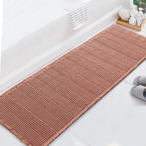Miniatura 18 de H.VERSAILTEX Alfombra de baño de goma eva súper absorbente, alfombras de baño antideslizantes para piso de baño, alfombras de baño lavables a Crema
