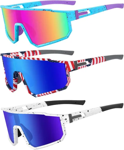 Miniatura 20 de MVPTGRS Gafas de sol deportivas para niños y niñas de 8 a 14 años, marco TR90, para béisbol, softbol, ciclismo, golf Lentes azules con montura blanca
