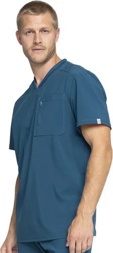 Miniatura 4 de Cherokee Infinity - Camisa quirúrgica para hombre, color sólido, con cuello en V