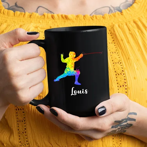 Miniatura 3 de Regalos de esgrima para esgrimer, taza de café personalizada de esgrima, regalos deportivos de esgrima, taza de entrenador de esgrima, regalo