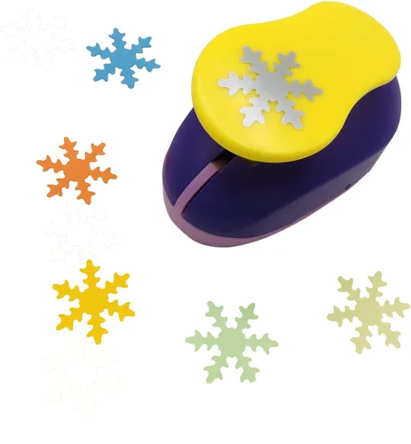 Miniatura 3 de Juego de 3 piezas de copo de nieve (5/8 pulgadas + 1 pulgada + 1.5 pulgadas) Juego de ponche de copo de nieve para manualidades, álbumes