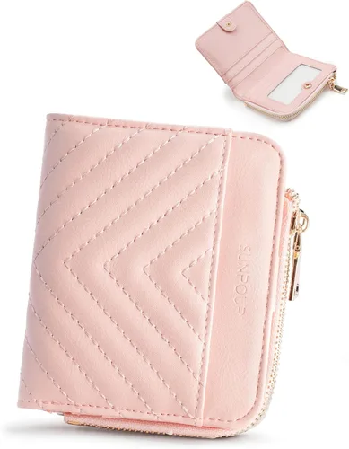 Miniatura 15 de Billeteras pequeñas y plegables para mujer, mini-cartera RFID para mujer, tarjetero delgado con bolsillo con cremallera para monedas y 2 ventanas