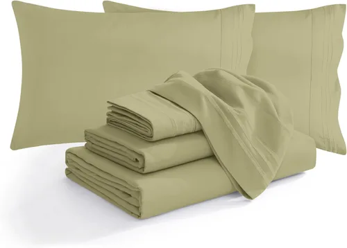 Miniatura 64 de Elegant Comfort - Juego de ropa de cama resistente a arrugas y decoloración más acogedor, sábana bajera elástica en todo el contorno, bolsillo