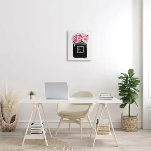Miniatura 8 de Stupell Industries agp-106 - Arte de pared Glam con diseño de botella de perfume y peonía negra, 16 x 20 pulgadas, lienzo envuelto en galería