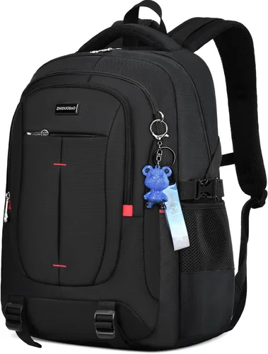 Mochila ligera de camuflaje negro, compartimento para portátil de 15-17 pulgadas, para escuela, universidad, viajes, Casual