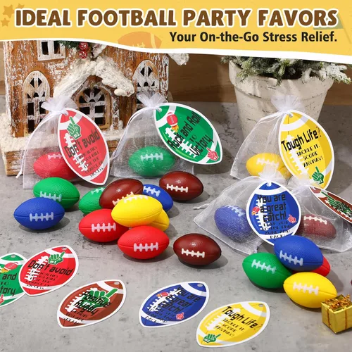 Miniatura 6 de Skylety Juego de 20 mini bolas de fútbol para el estrés, 5 estilos, recuerdos de fiesta de fútbol a granel de 2.13 pulgadas, bola de estrés