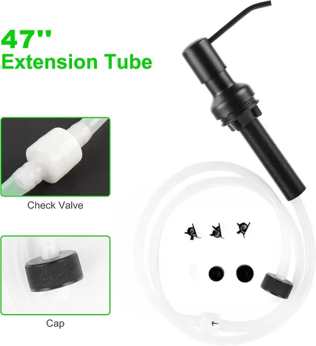 Miniatura 6 de Dispensador de jabón para fregadero de cocina, dispensador de jabón para fregadero con vástago roscado más largo, tubo de extensión de 47 pulgadas