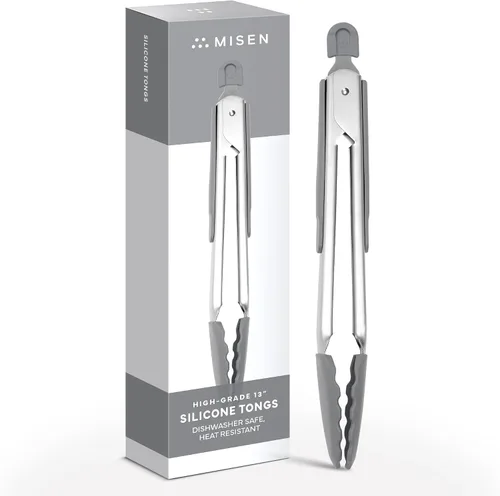 Miniatura 13 de Misen Pinzas de Cocina - Aptas para Lavavajillas, Resistentes - Herramienta de Parrilla con Punta de Silicona de Precisión - Resistente al Calor