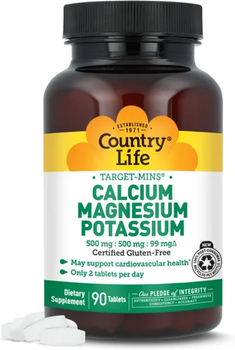 Country Life Calcio Magnesio Potasio, 90 CT
