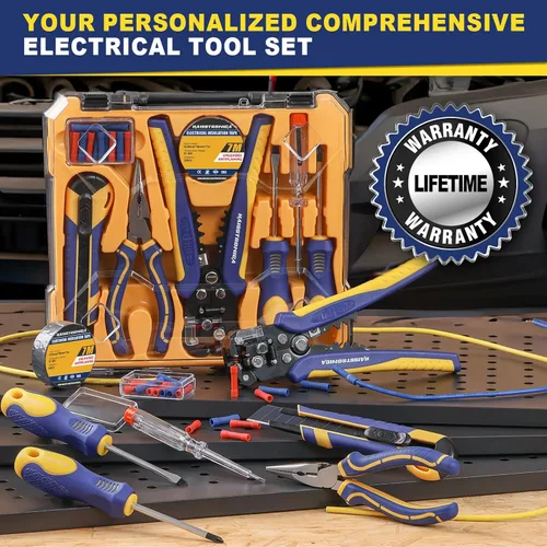 Miniatura 6 de haisstronica Juego de herramientas para pelar cables 8 EN 1 autoajustable, juego de herramientas profesionales para electricistas, alicates de punta